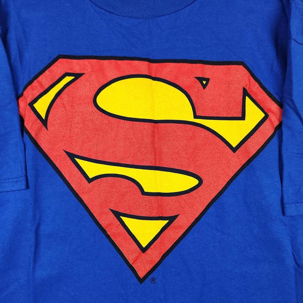 Vintage Superman Shirt Mens XL Blue DC Comics Logo Changes Made In USA 90s